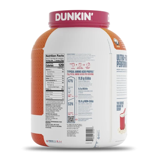 DYMATIZE PROTEINA ISO 100 5 LB DUNKIN GLAZED DONUT - Imagen 2