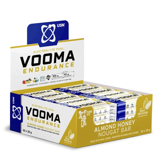 PRONTO CONSUMO: USN BARRA PROTEINA VOOMA 25 G HONEY & ALMOND NUGAT CAJA 30 UNIDADES