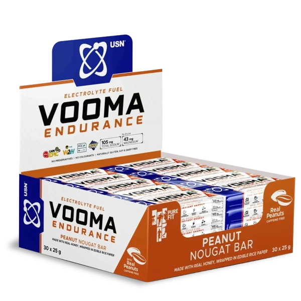PRONTO CONSUMO: USN BARRA PROTEINA VOOMA 25 G PEANUT NUGAT CAJA 30 UNIDADES