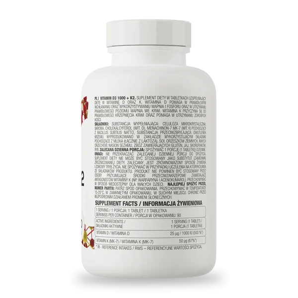 OSTROVIT VITAMINA D3 1000 + K2 90 TABS - Imagen 3
